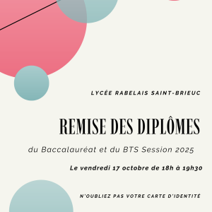 Affiche de remise de diplômes 2025